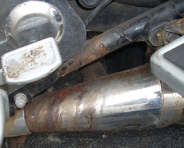 Acid damage to exhaust