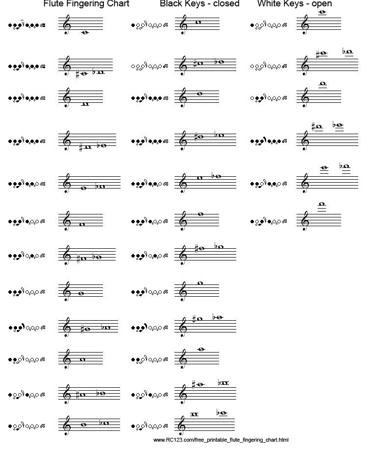 Flute Fingering Chart Printable