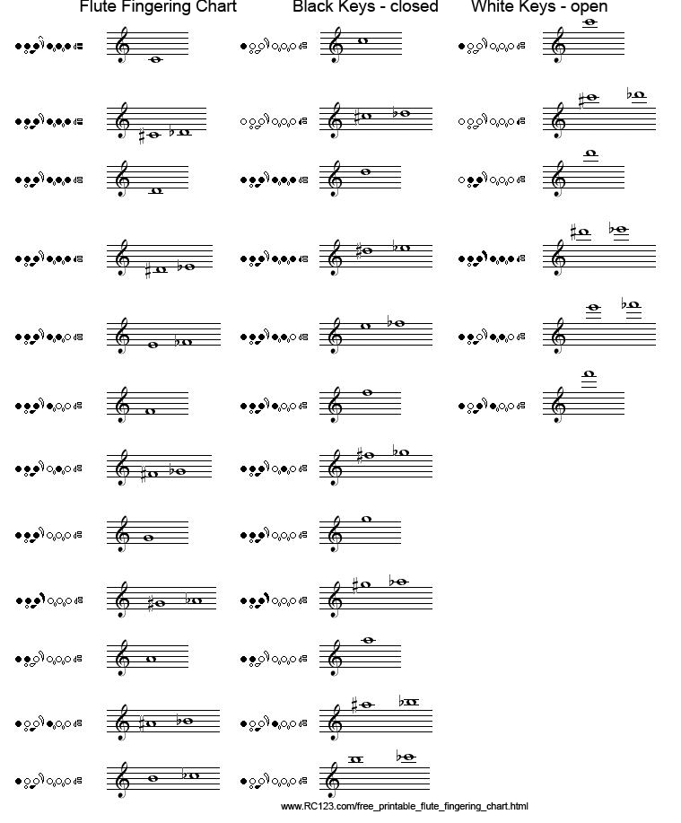 flute fingering chart