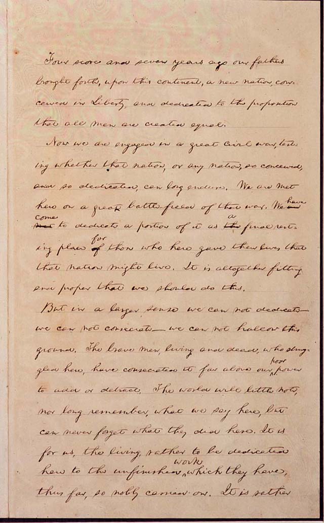 gettysburg address "secretary Hay" draft