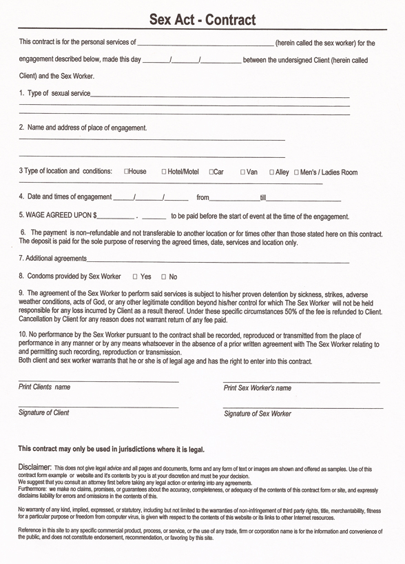 sex contract form