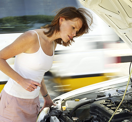 Woman Checks Car - www.RC123.com