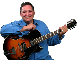 Roger Chartier and his Ibanez guitar