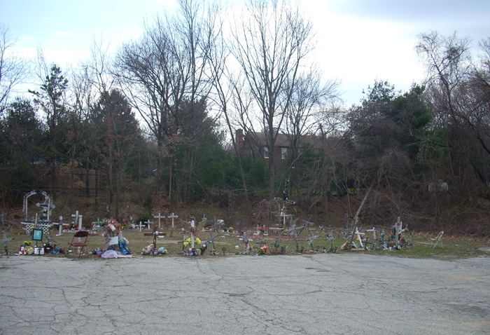 This is a memorial to the Station Nightclub where one hundred people burned to death in year 2003